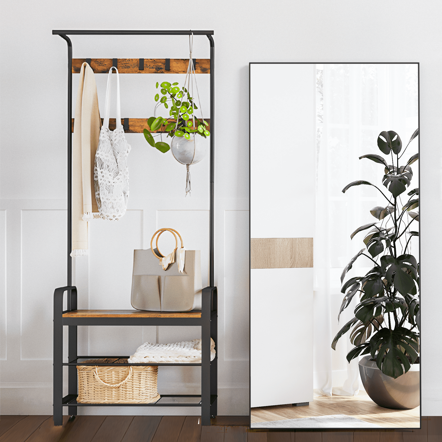 CONGUILIAO 65" × 24" Mirror Full Length Mirror Floor Mirror Full length Standing Mirror Large Rectangle Leaner Mirror Full Body Black Mirror