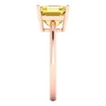 thumbnail image 3 of Solitaire Engagement Ring for Women - 2.5ct Simulated Yellow Diamond in 14K Rose Gold Promise Ring, 3 of 5
