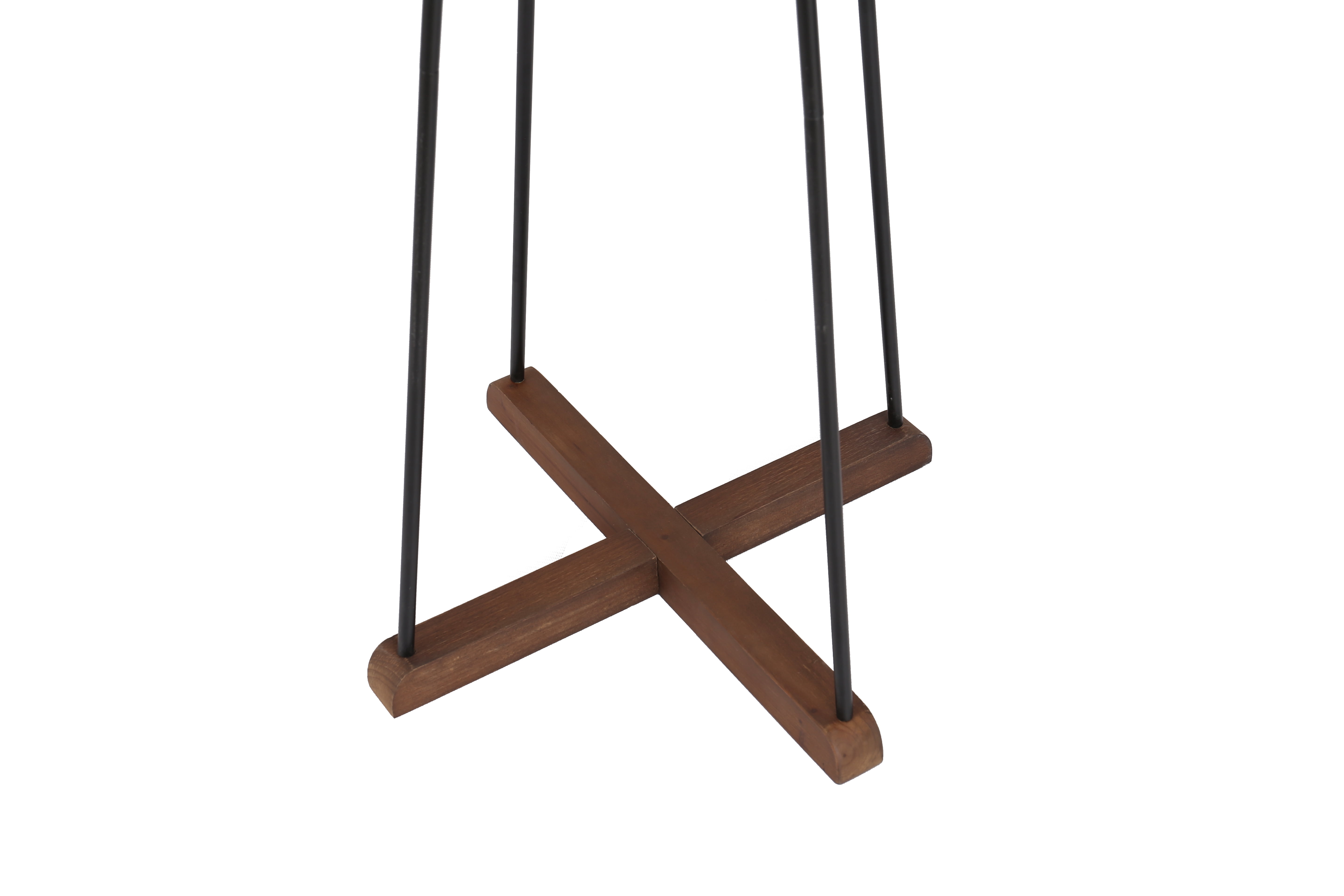 Freestanding Coat Rack with 8 Hooks and Cross Wood Base, Reclaimed Wood and Metal Hall Tree for Bedroom and Living Room, Natural