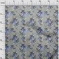 thumbnail image 3 of oneOone Tissu Polyester Spandex Bleu Moyen Floral Rétro Matériel de Couture Imprimé Tissu au Mètre 56 Pouces de Large, 3 of 5