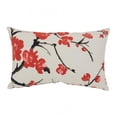 thumbnail image 1 of Decorative Beige-Red Flowering Branch 18.5 in. X 11.5 in. Rectangle Toss Pillow, 1 of 1
