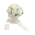 thumbnail image 4 of Ramo de novia, flores para dama de honor, arreglo floral de seda para eventos Blanco, 4 of 9