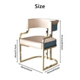 thumbnail image 3 of Kitchen Side Chairs for Dining Room Faux Leather Living Room Chairs Desk Chair Vanity Chair for Adult, Upholstered Armchair with Gold Frame,Wrap-around Backrest, 3 of 7