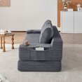 thumbnail image 3 of Leumius Futon Sofa Bed,Convertible Corduroy Boneless Couch with Cup Holders & Pocket,2-in-1 Foldable Sleeper Sofa for Living Room, Small Spaces, Bedroom, No Assembly,Gray, 3 of 10