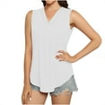 thumbnail image 2 of Cagogo Women's Tank Tops Under $5 Sleeveless Flowy Workout Yoga Loose Camisoles Dressy Casual Solid Color V Neck Plain Tee Tops Gifts for Mom, 2 of 8