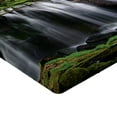 thumbnail image 2 of Ambesonne Scenery Fitted Sheet, Rock Tree in Waterfall, Twin XL Size, Black White and Green, 2 of 3