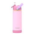 thumbnail image 1 of Ntswasd Botella De Agua Para Niños Con Pajita, Vasos Aislados Para Niños De 18 Oz Con Acero Inoxidable A Prueba De Fugas Para La Escuela, Niños, Niñas, Deportes Y Viajes (Rosa), 1 of 5