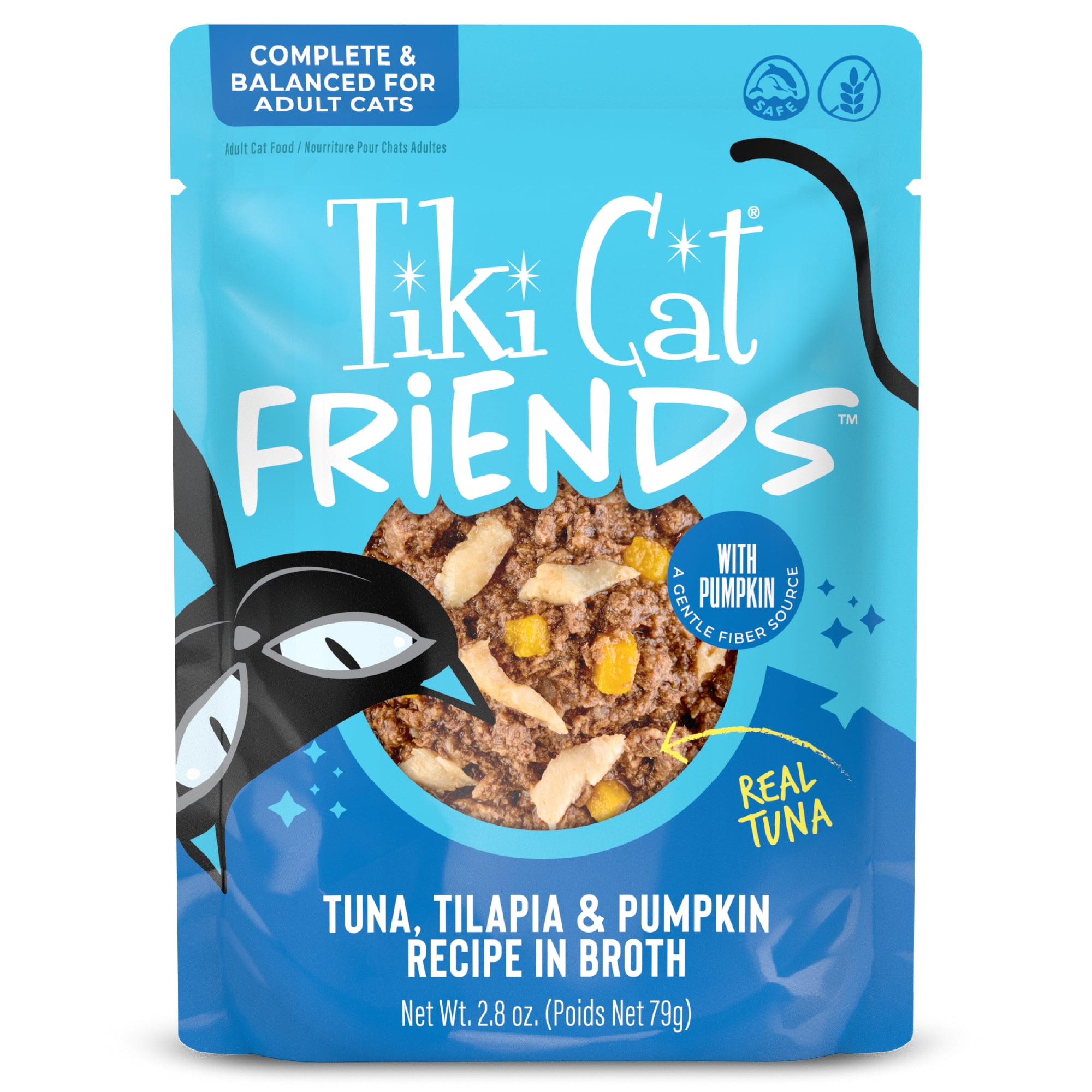 (12 pack) Tiki Cat Friends Tuna, Tilapia & Pumpkin, 2.8 oz. Pouch