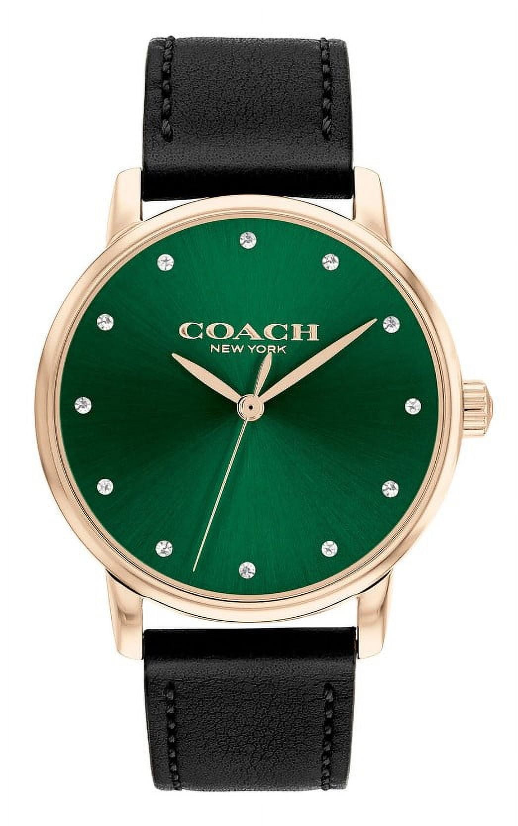 Coach 14503982 Boyfriend Gold Tone Dial Green Leather Strap  display picture 1