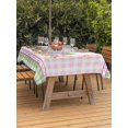 thumbnail image 2 of Outdoor Tablecloth with Umbrella Hole and Zipper, Easter Rectangle Table Cloth 60x120 Inch Waterproof Tablecloth, Spring Watercolor Easter Eggs Bunny Pink Green Plaid Picnic Table Cover for Patio, 2 of 7