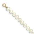 thumbnail image 2 of 14K Yellow Gold Pearl Chain Necklace 5-6 mm White Near Round Freshwater Cultured 12 inch 5.5, 2 of 3