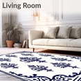 thumbnail image 2 of ODIKA 3x5 Machine Washable Non-Slip Area Rug, Classic Damask Print Showcasing Stylized Fleur Ultra Soft Rug, None, 555303, 2 of 7