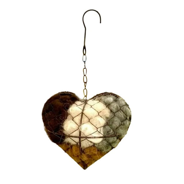 Bird‘S Nest Nesting Balls Garden Decor Unique Hanging For Wild Birds Alpaca Fiber Refillable Outdoor Pendant
