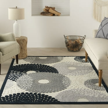 Nourison Graphic Illusions Geometric Parchment 5'3" x 7'5" Area Rug, (5x7)