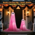 thumbnail image 7 of Halloween Glowing Ghost Decoration – Light-Up Design for Gardens, Yards & Halloween Parties, Soft Glow Enhances Spooky Vibe, Weather-Resistant Material for Outdoor Use, Easy to Set Up, Pink, 18-36in, 7 of 7