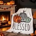 thumbnail image 4 of Gumesh Halloween Throw Blanket 51" x 39" - Soft Flannel Ghost Blanket, Cozy Plush for Couch, Sofa & Bed, Fall Winter Decor, for Kids & Adults (White), 4 of 5