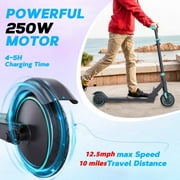RCB Electric Scooter for Kids Ages 8-16, Lightweight &Foldable, Max 10 Miles & 12.5Mph, Double Brake, Adjustable Height Anti-Slip Handlebars,Blue