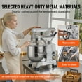 thumbnail image 3 of KFFKFF Commercial Stand Mixer, 10Qt Stainless Steel Bowl, 550W Heavy Duty Electric Food Mixer with 3 Speeds Adjustable 135/220/409 RPM, Dough Hook Whisk Beater Included, Silver, 3 of 9