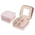 thumbnail image 2 of Unique Bargains Jewelry Box Small PU Leather Jewelry Organizer Case Storage Display Holder Pink, 2 of 8