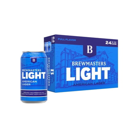 Brewmasters Light American Light Lager Beer, 24 Pack, 12 fl oz Aluminum Cans, 4.2% ABV