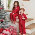 thumbnail image 4 of Conjunto de ropa para niños de Año Nuevo, pijamas rojos de Navidad, conjuntos de pijamas abotonados para niños y niñas, 4 of 4