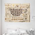 thumbnail image 1 of Modern Decor Tapestry, Latte Cappuccino Affogato Natural with Cup Shaped Coffee Beans Image, Wall Hanging for Bedroom Living Room Dorm Decor, 80W X 60L Inches, Cream Caramel Brown, by Ambesonne, 1 of 2