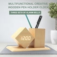 thumbnail image 4 of Digital Alarm Clock LED with Temperature Calendar Display Home Office Pencil Holder Desk Organizers, 4 of 5