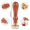 thumbnail image 4 of 1pc Christmas Theme Wax Seal Stamp Set Golden Plated Sealing Wax Stamp Solid Brass Head with Retro Wood Handle for Envelopes Invitations Gift Card Pine Tree 83x22mm Head: 7.5mm Stamps: 25x14.5mm, 4 of 7