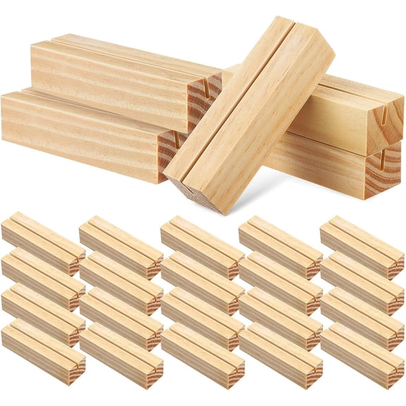 30 Pcs Wooden Card Holder Wooden Stand Desktop Stand Table Card Holders Wooden Playing Card Holders Wedding Place Holders Photo Display Stand Place Card Holder for Wedding Pendant