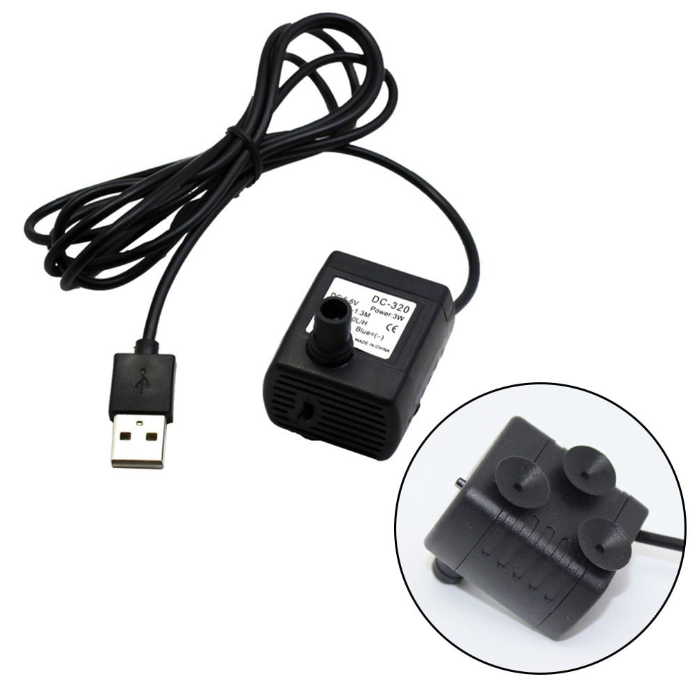 SYOSI Mini Submersible Water Pump Quiet USB Fountain Pump Electric Brushless Fountain Pump Powerful Water Pumps for Aquarium Fish Tank Pond Fountain Hydroponics USB Mini Pump