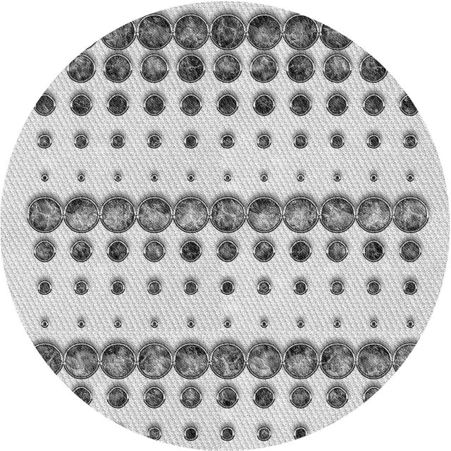 Ahgly Company Tapis Rond Lavable en Machine Intérieur Transitionnel Gris Platine, 7 Pieds Rond