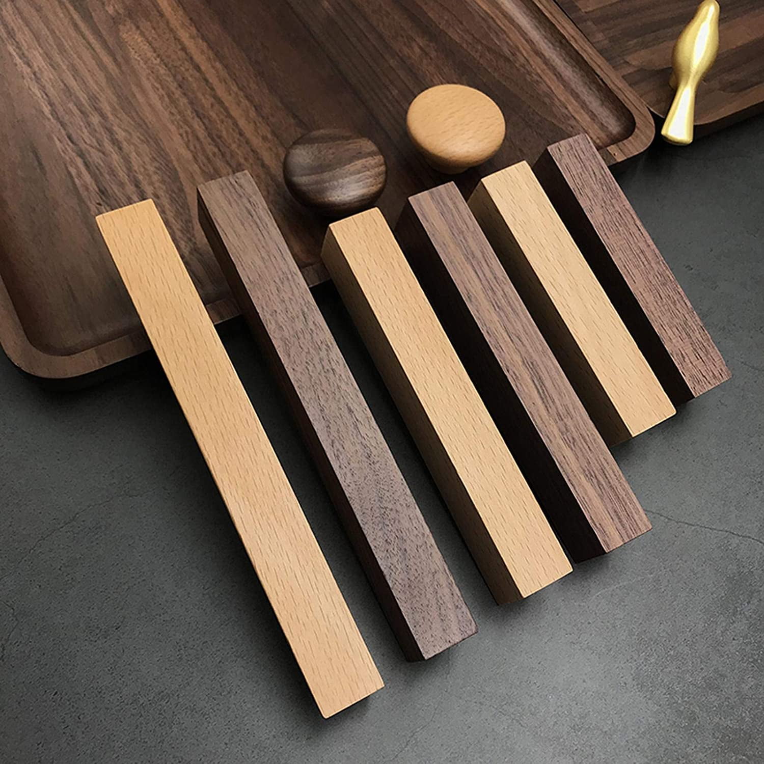Gamvdout 2 Pieces Wooden Handle Pull Handles Furniture Hardware Handle for Kitchen Cupboards Bathroom Cabinet Handles and Knobs Drawer Handle Drawer Handle