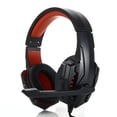 thumbnail image 2 of Auriculares SY-GX10 con micrófono externo y control de volumen, diseño ergonómico y ligero para juegos y música, compatibles con múltiples plataformas, color rojo., 2 of 6
