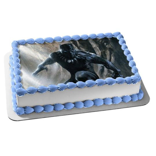 edible BLACK PANTHER kit cake cupcake toppers DECORATION SUPER HERO movie LOGO 