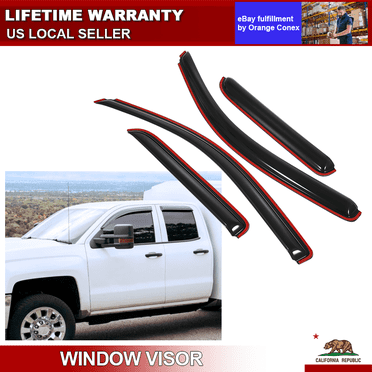 Celepoir In-channel Window Sun Visors Wind Deflector for 14-18 Chevy Silverado Double Cab