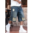 thumbnail image 3 of GINGTTO Men's Ripped Baggy Fit Below Knee Denim Shorts, 3 of 19