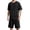 Black, variant on JTieacloth Warm Bathrobe for Men Men's Summer Solid Color Pullover Casual Style Short Sleeve Shorts Homewear Set Black