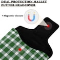 thumbnail image 3 of Haosy Green Gingham Pattern Golf Mallet Putter Cover Strong Magnetic Leather Golf Club Headcover Closure, 3 of 7