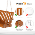 thumbnail image 5 of VINGLI 880 lbs 5 ft Patio Wooden Porch Swing with Cup Holder for Outdoors, Brown, 5 of 8