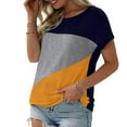 thumbnail image 2 of Sherrylily Women Short Sleeve Color BlockTops Casual Summer Fashion T-Shirt, 2 of 4