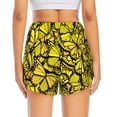 thumbnail image 2 of Lsque Yellow Butterflies Printed Women's Running Shorts with Liner Pockets,Elastic Quick Dry Workout Athletic Gym Yoga Shorts,Womens High Waist Shorts-X-Large, 2 of 9