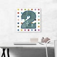 thumbnail image 2 of ARTCANVAS Fun Polka Dots Number 2 Two Numeral Canvas Art Print - Size: 18" x 18" (1.50" Deep), 2 of 9