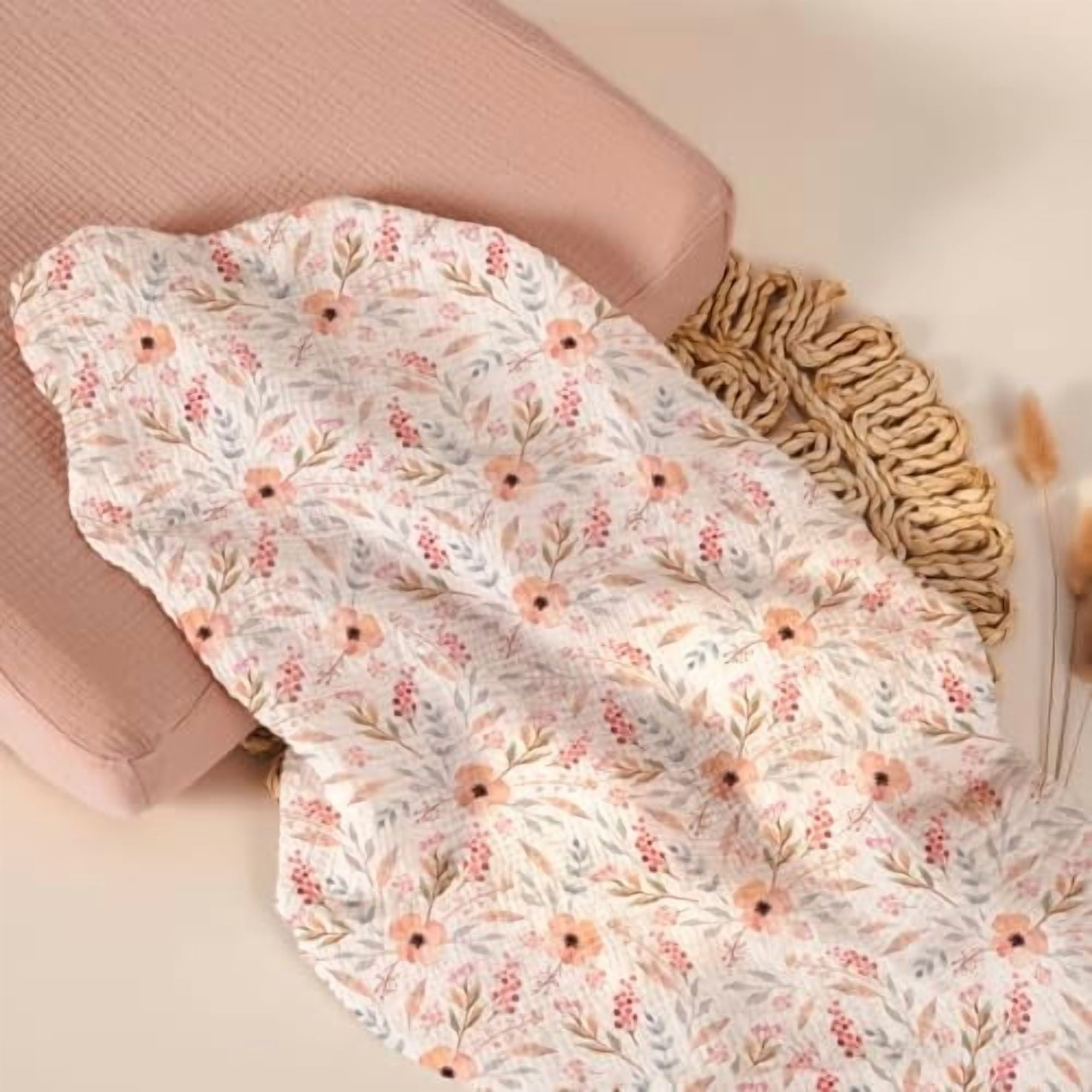Muslin Changing Pad Cover: 2-Pack Soft Breathable Cotton Boho Floral Print for Baby Girls - Nursery & Baby Shower P-Pink & Flower