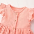 thumbnail image 6 of hengsof Toddler Baby Girls Summer Dress Ruffle Sleeves Casual Little Girl Dress with Button Sweet Summer Dresses 2-8Y, 6 of 8