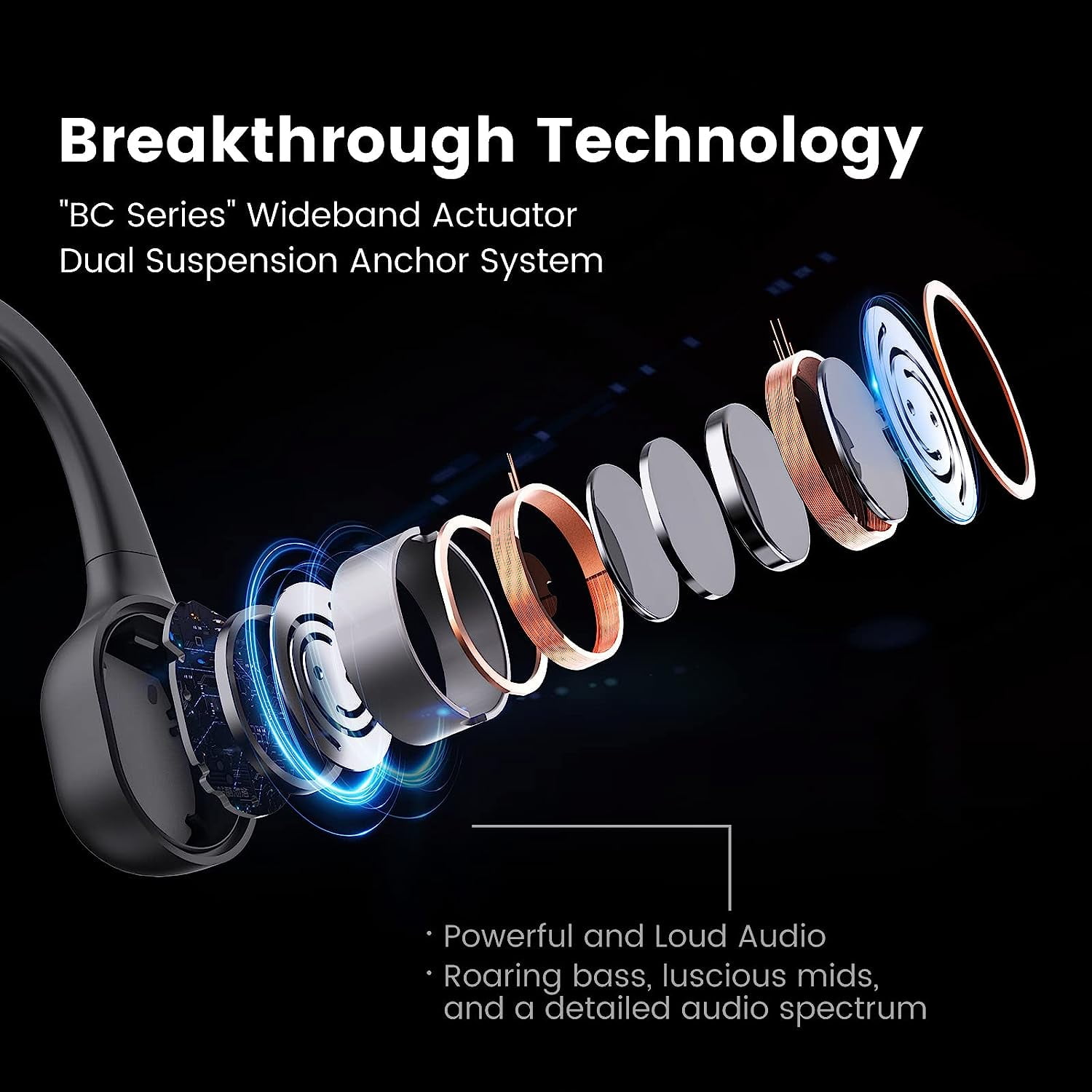 Mojawa Run Plus Bone Conduction Headphones Wireless Bluetooth and