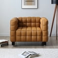 thumbnail image 2 of Emma Luxurious Faux Leather Armchair in Brown, 2 of 2