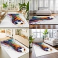 thumbnail image 5 of Rainbow Soccer 5x8ft Non Slip Area Rug Abstract Paint Trails Artistic Multicolor Fluid Art Ball Washable&nbsp;Soft Area Rugs for Living Room, Indoor&nbsp;Circle Carpet for Bedroom Dining Room Kitchen, 5 of 9