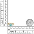 thumbnail image 6 of Gem Stone King 1.74 Ct Oval Blue Apatite G/H Lab Grown Diamond 18K Yellow Gold Plated Silver Ring, 6 of 6