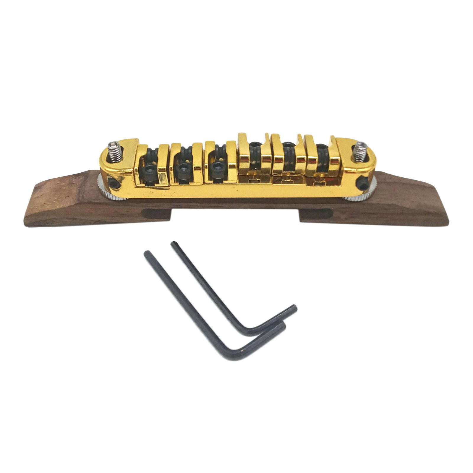 Vensio-Adjustable Roller Saddle Guitar Bridge Replacement Part for Archtop Jazz Electric Guitars Silver