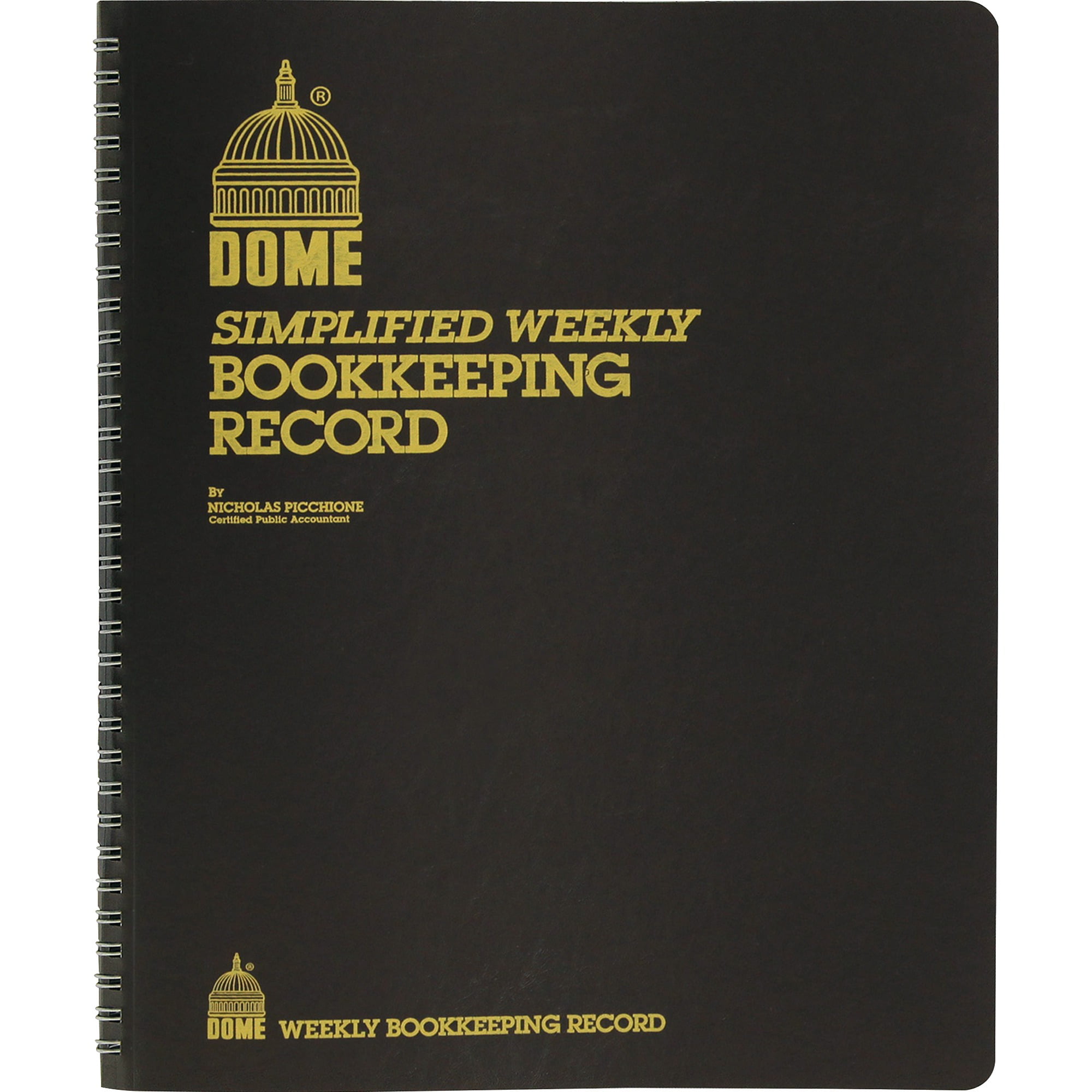 Dome 612 Monthly Bookkeeping Record with Tan Cover and 128 Pages 11 x 8-1/2 I...